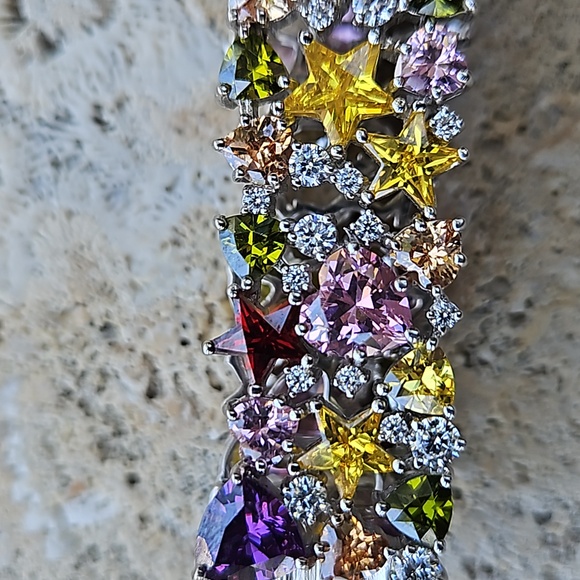 Charles Winston for JTV Sterling Silver & Bella Luce Gemstone Bracelet - Picture 5 of 16